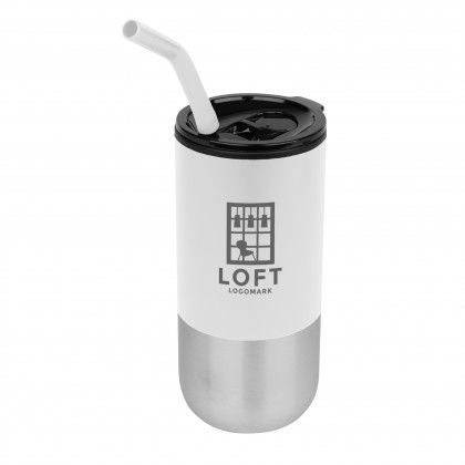 Custom London Stainless Steel Tumbler 18 oz - White