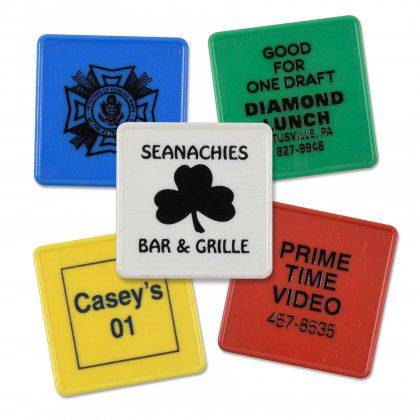 Custom Imprinted Small Square Token | Promotional Tokens
