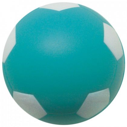 Soccer Ball Squeezies Stress Reliever with Imprint - Teal