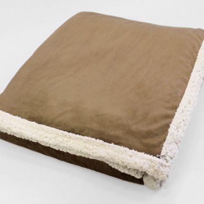 Customized Challenger Lambswool Throw 50 in. x 60 in. light tan