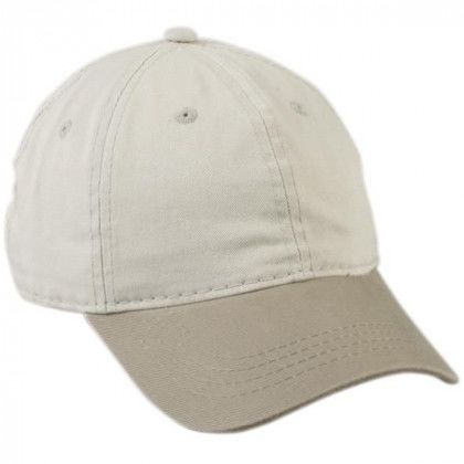 6 Panel Unstructured Cap with Embroidery Putty/Khaki