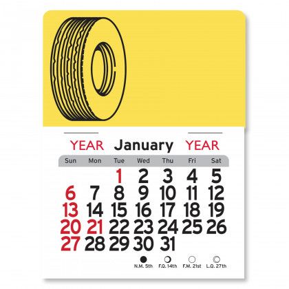 Peel-N-Stick® Calendar - Tire - Yellow