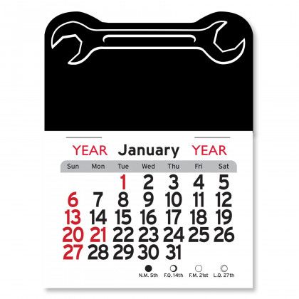 Budget Peel-N-Stick® Wrench Calendar - Black