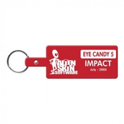 Red Flexible Rectangle Key Tag