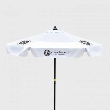 Promotional 7' Steel Market Umbrella White w/ Valance