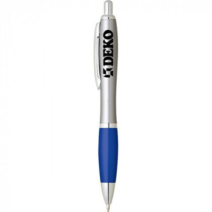 The Nash Promotional Pen in Bulk | Customizable Pens Wholesale - Silver/Blue