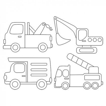 Trucks Stock Graphic for Coloring Tote Bag