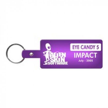 Translucent Purple Soft Rectangle Key Tag