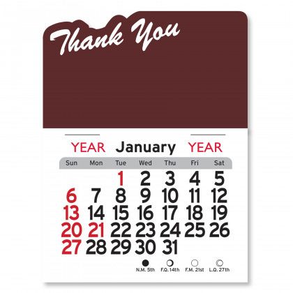 Peel-N-Stick® Calendar - Thank You - Burgundy