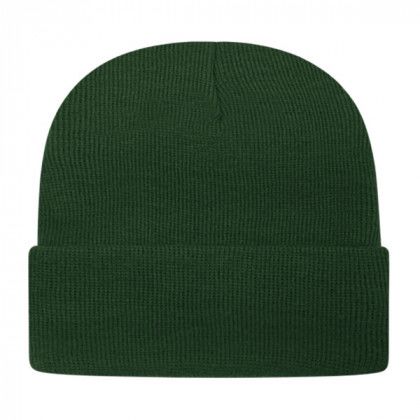 Solid Knit Cap with Cuff Forest Green