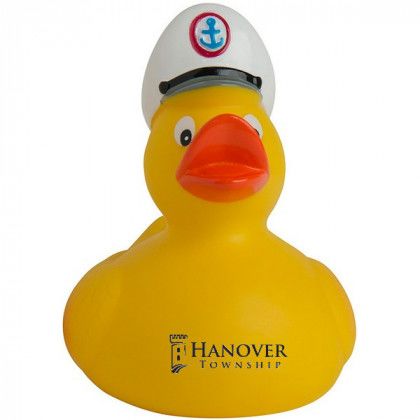 Customized Logo Captain Rubber Duck | Imprinted Toys