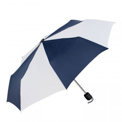 Logo Imprinted Mini Compact Umbrella - Navy/white