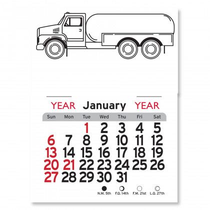 Peel-N-Stick® Calendar - Propane Truck - White