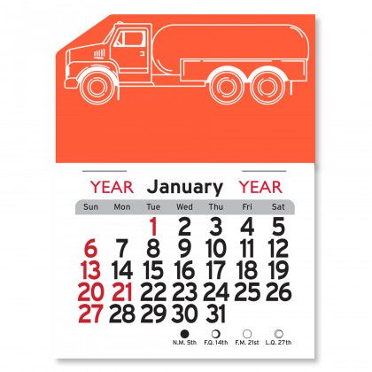 Peel-N-Stick® Calendar - Propane Truck - Orange