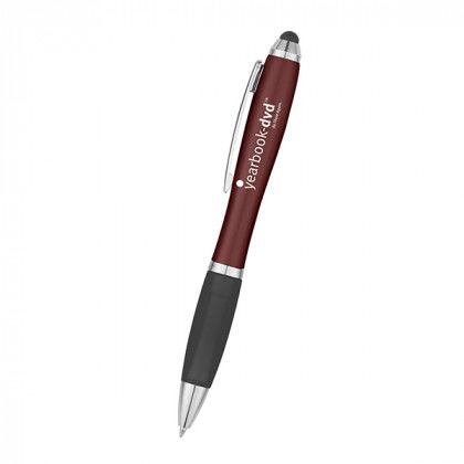 Custom Satin Stylus Pen - Burgundy with Black