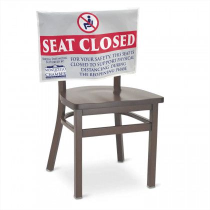 Custom Design Printed Seat Sign -slips over chair back