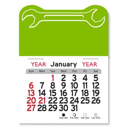 Budget Peel-N-Stick® Wrench Calendar - Apple Green