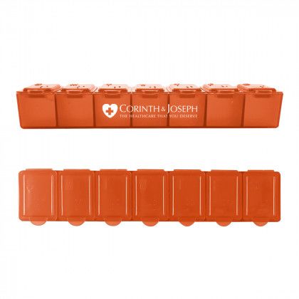 Customized 7 Day Pill Container Frost Orange