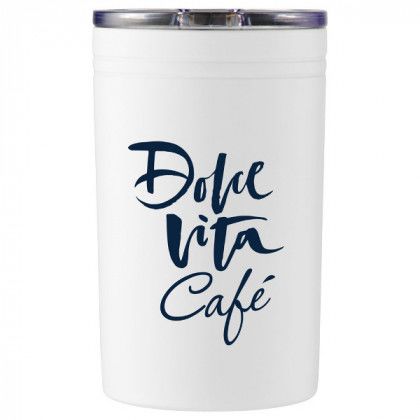 Imprinted Sherpa 11 oz Vacuum Tumbler & Insulator - White Imprinted Sherpa 11 oz Vacuum Tumbler & Insulator - White