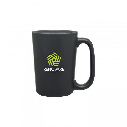 Custom Logo Rocca Matte Black Mug - Storm Gray