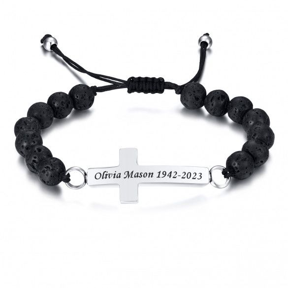 Personalized Memorial Cross Urn Bracelet