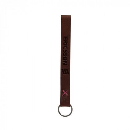 Promo Hayward Leather Wrist Keychain - Mahogany/fuchsia