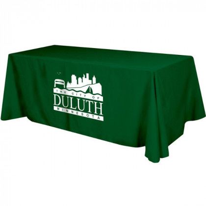 Hunter Green Promotional Logo Imprinted Flat 4-Sided 8' Table Cover 