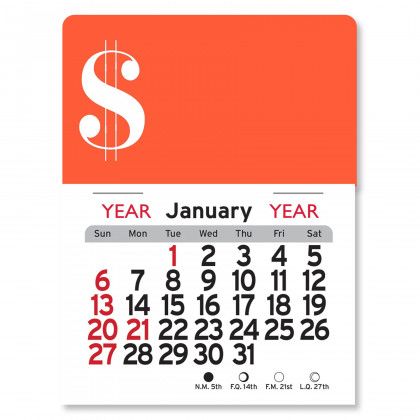 Peel-N-Stick® Calendar - Dollar Sign - Orange