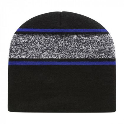 Custom USA Made Embroidered Knit Beanie with Variegated Yarn | Embroidered Beanies - True Royal