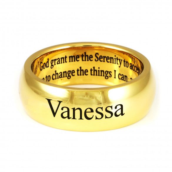 Personalized Serenity Prayer Ring in Gold