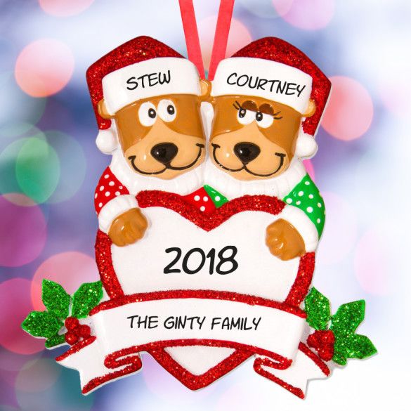 Loving Bear Family Personalized Christmas Ornament