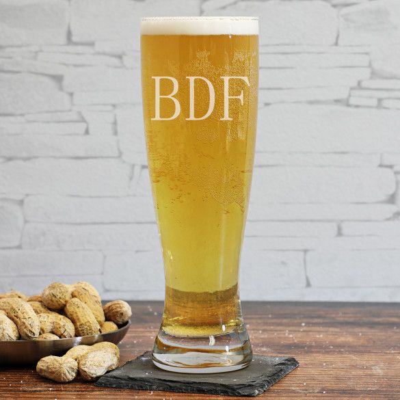 Personalized Pilsner Beer Glass with Monogram