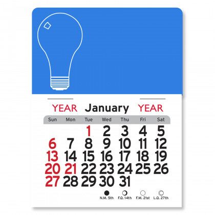 Peel-N-Stick® Calendar - Light Bulb - Carolina Blue