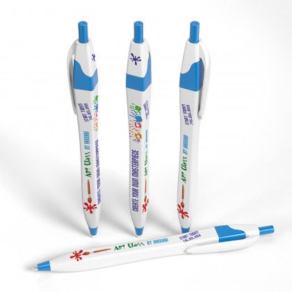 Full Color 3 Sides Squared Slimster Click Pen - Light blue Full Color 3 Sides Squared Slimster Click Pen - Light blue