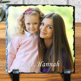 Personalized Square Photo Slate Plaque - 5 3/4" x 5 3/4" | Photo Personalized Slate Plaques