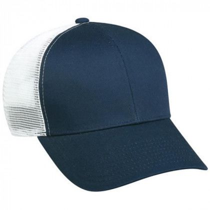 Structured Mesh Back Cap with Snap Closure Promo Navy/White