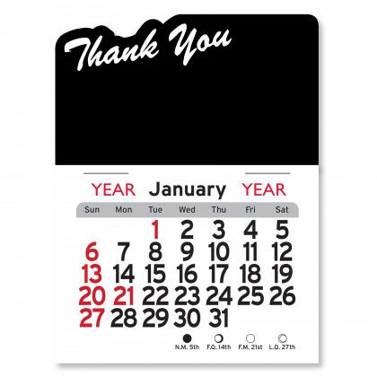 Peel-N-Stick® Calendar - Thank You - Black