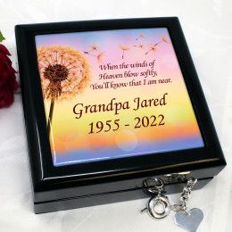 Winds of Heaven Personalized Memorial Keepsake Box