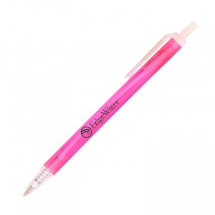 Printed Amber Frost Click Pen - Pink