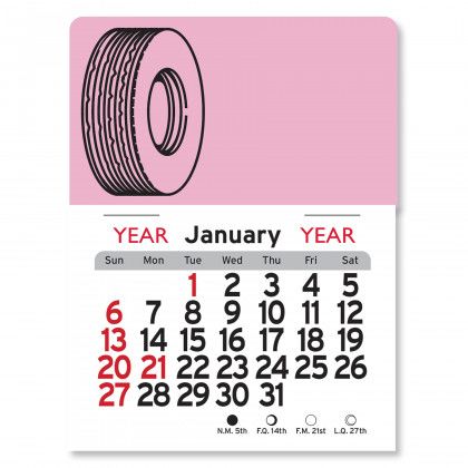 Peel-N-Stick® Calendar - Tire - Pink