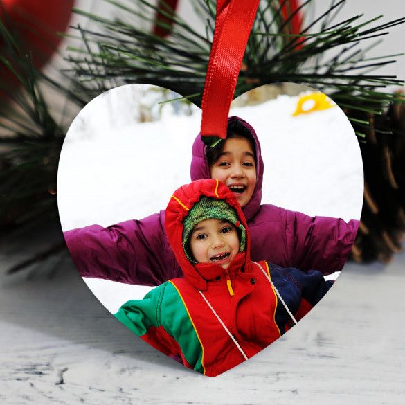 Heart Shaped Personalized Photo Ornament