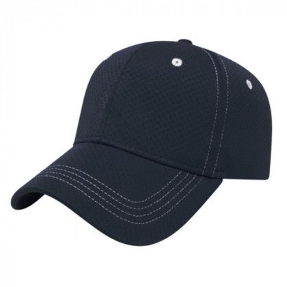 Promotional Soft Textured Polyester Mesh Cap - Navy