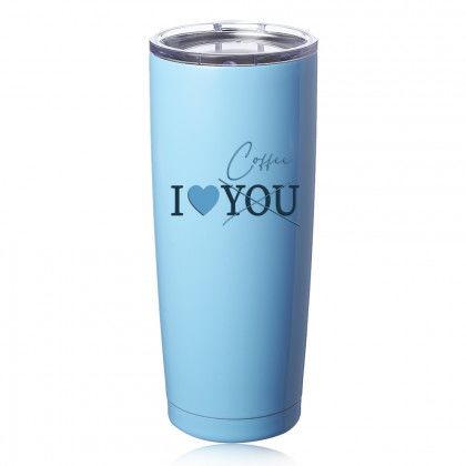 Logo Pipette 20 oz Stainless Steel Coffee Tumbler - Light Blue