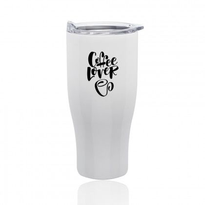 Custom Stainless Steel 27 oz Grip Travel Mug - White