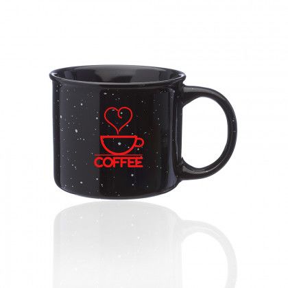 Promotional Ceramic 13 oz Campfire Coffee Mug - Black