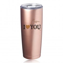 Logo Pipette 20 oz Stainless Steel Coffee Tumbler - Rose Gold