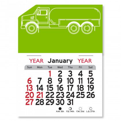 Peel-N-Stick® Calendar - Propane Truck - Apple Green