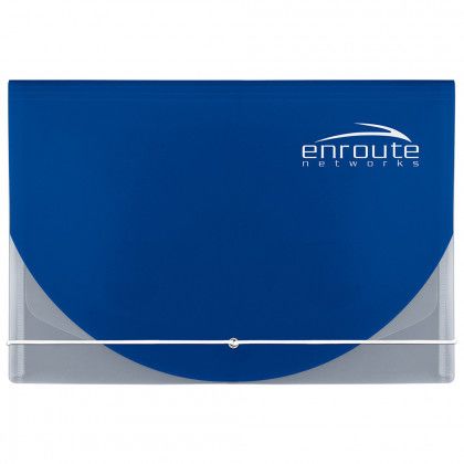 Logo Color Flap Translucent Document Holder - Blue, alternate imprint location