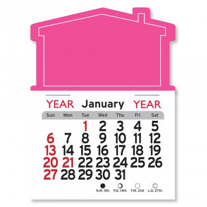 Peel-N-Stick® Calendar - House - Hot Pink