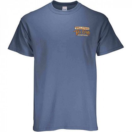 Promotional Digital Imprinted Cotton Colored Tee Stone Blue